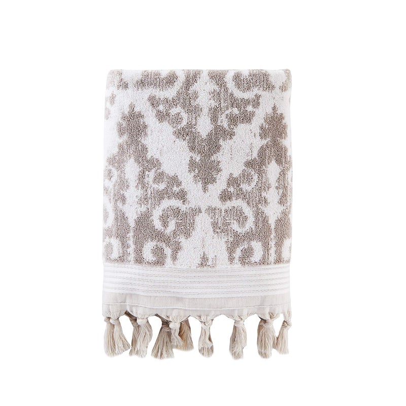 SKL Home Mirage Fringe 100% Turkish Cotton Bath Towel, Taupe 54.00" x 28.00" - Image 1